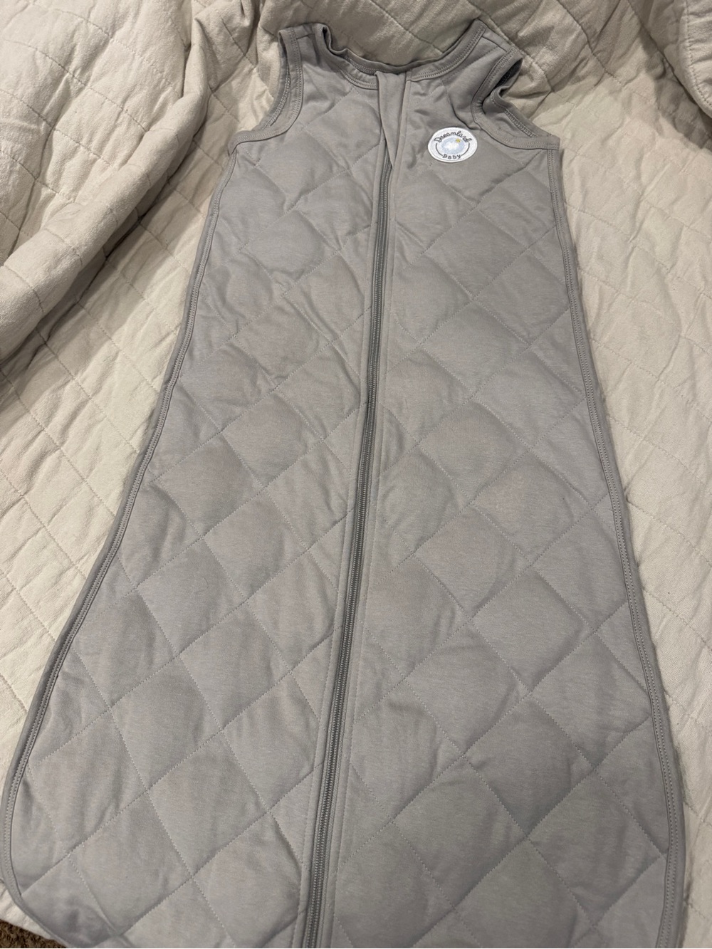 Dreamland Baby Neutral Gray Quilted Baby Sleep Sack - Zipper Front 12-24m